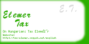 elemer tax business card